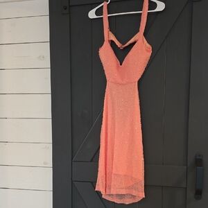 Windsor Sparkling Coral Mini Dress